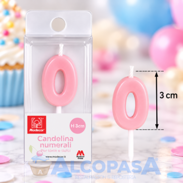 VELA Nº0 ROSA MODECOR 3CM (Ud)