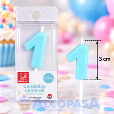 VELA Nº1 AZUL MODECOR 3CM (Ud)