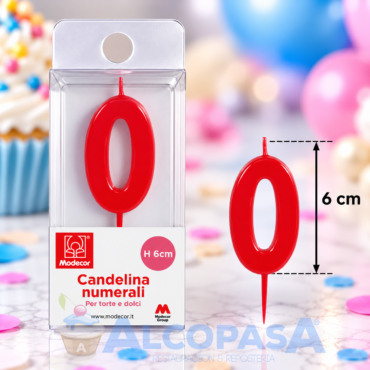 VELA ROJA 6cm Nº0 MODECOR (Ud)