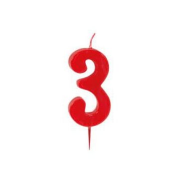 VELA ROJA 6cm Nº3 MODECOR (Ud)