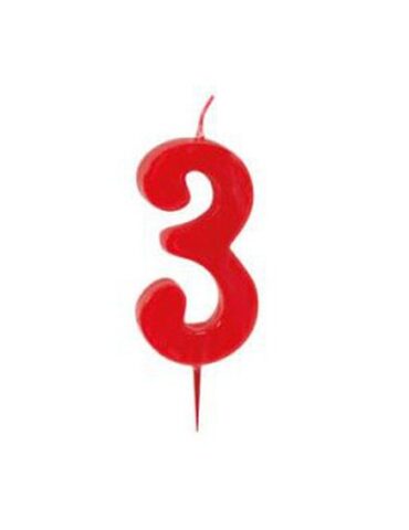 VELA ROJA 6cm Nº3 MODECOR (Ud)