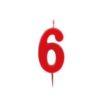 VELA ROJA 6cm Nº6 MODECOR (Ud)