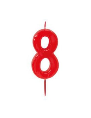 VELA ROJA 6cm Nº8 MODECOR (Ud)