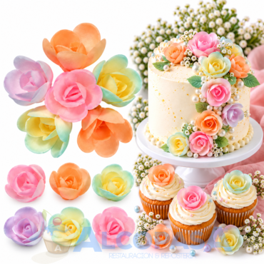 MINI ROSA 3cm PASTEL MATIZADA (CAJA 72Uds)