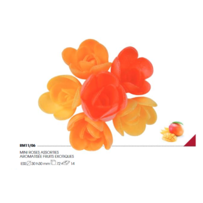 MINI ROSA 3cm SABOR FRUTAS EXOTICAS (CAJA 72Uds)