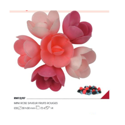 MINI ROSA 3cm SABOR FRUTOS ROJOS (CAJA 72Uds)