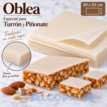 OBLEA TURRÓN - PIÑONATE 40x55cm (PAQUETE 3Kg)