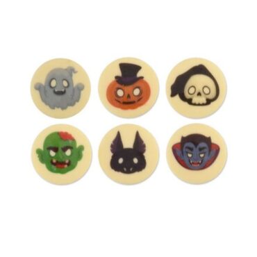 CHOCOLATINA BLANCA HALLOWEEN CARAS (CAJA 144Uds)