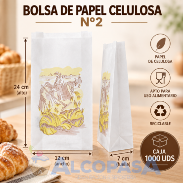 BOLSAS DE PAPEL CELULOSA Nº2 (CAJA 1000Uds)