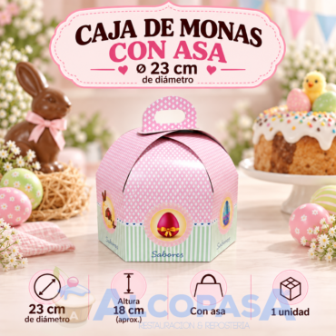 CAJA DE MONAS CON ASA Ø23cm (Ud)