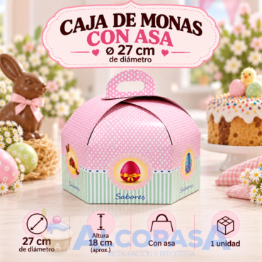 CAJA DE MONAS CON ASA Ø27cm (Ud)