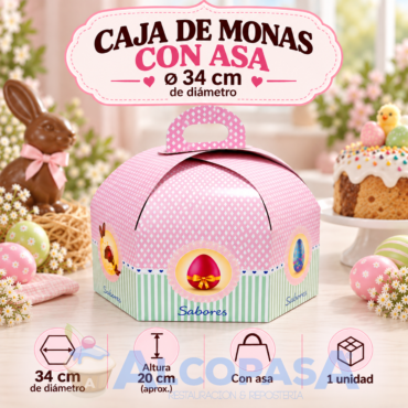 CAJA DE MONAS CON ASA Ø34cm (Ud)