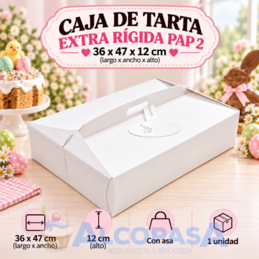 CAJA DE TARTA EXTRA RÍGIDA PAP 2-36X47X12(Ud)