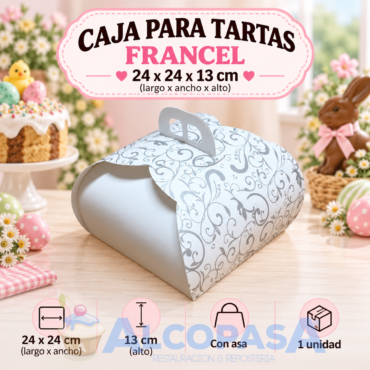 CAJA PARA TARTAS "FRANCEL" 24x24x13cm (Ud)