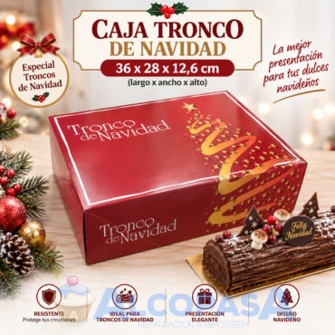 CAJA TRONCO NAVIDAD 36x28x12.6cm (Ud)