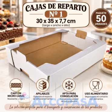 CAJAS DE REPARTO Nº1 - "30x35x7,7cm" (PAQUETE 50Uds)
