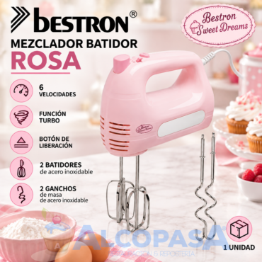 MEZCLADOR BATIDOR BESTRON ROSA (Ud)