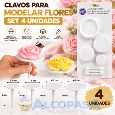 CLAVOS PARA MODELAR FLORES (SET 4Uds)