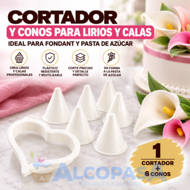 CORTADOR MOLDE LIRIO + CONOS 30366 (SET 7Uds)