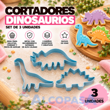 CORTADORES DINOSAURIOS PME (SET 3Uds)
