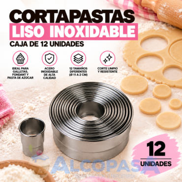CORTAPASTAS LISO INOX. (CAJA 12Uds)
