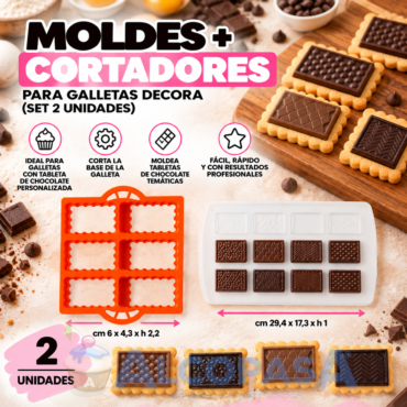 MOLDES+CORTADORES PARA GALLETAS DECORA (2Uds)