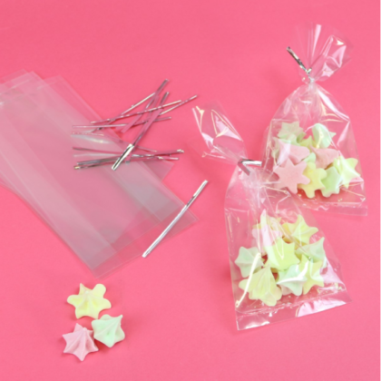BOLSAS DE FIESTA CON LAZO PLATA 23x10cm (PACK 25Uds) - Imagen 2