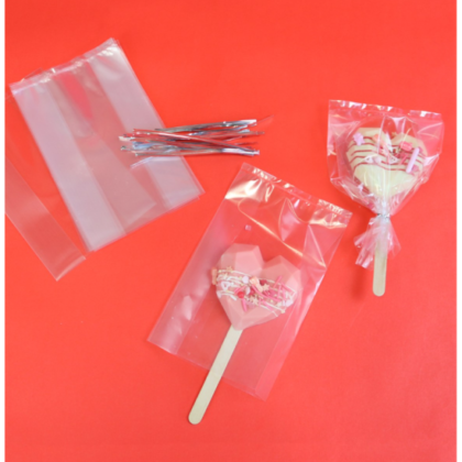 BOLSAS PARA PIRULETA LAZO PLATA15x9.5cm (PACK 25Uds) - Imagen 2
