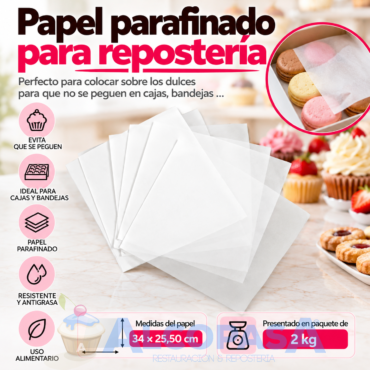 PAPEL PARAFINADO FOLIO 34X25.5CM (PAQUETE 2kg)