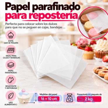 PAPEL PARAFINADO OPALINA 16X10CM (PAQUETE 2kg)