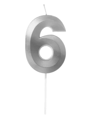VELA PLATEADA 7cm Nº6 "ARTI" (Ud)