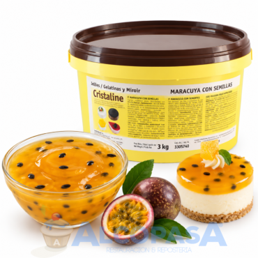 CRISTALINE MARACUYA CON SEMILLAS CRESCO (CUBO 3Kg)