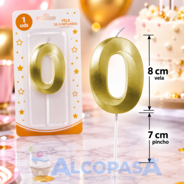 VELA DORADA 8cm Nº0 "ARTI" (Ud)