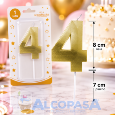 VELA DORADA 8cm Nº4 "ARTI" (Ud)