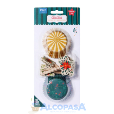 CÁPSULAS NAVIDAD + TOPPER DE BAYAS PME (SET 24Uds)