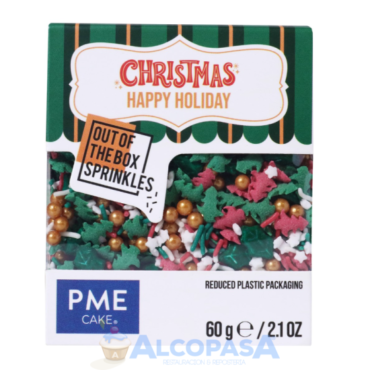 SPRINKLES NAVIDEÑOS FELICES FIESTAS PME (CAJA 60g)