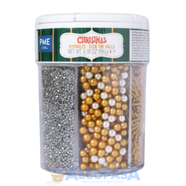 SPRINKLES NAVIDEÑOS MEZCLA PLATA - ORO (CAJA 196g)