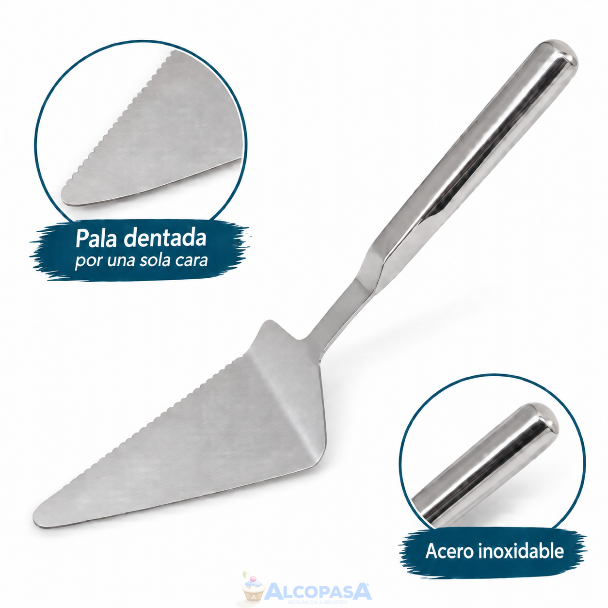 PALA INOX.TRIANGULAR SERRADA 27cm (Ud)
