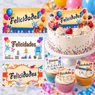 ROTULOS-CARTELES OBLEA FELICIDADES (CAJA 75Uds)