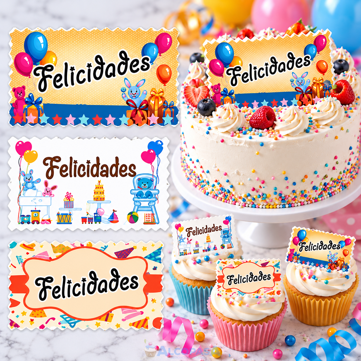 ROTULOS-CARTELES OBLEA FELICIDADES (CAJA 75Uds)
