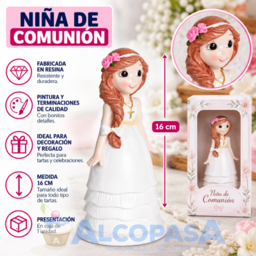 NIÑA COMUNIÓN "FLOR ROSA CABEZA" 27965B (Ud)