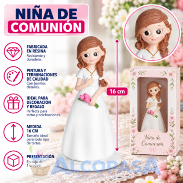 NIÑA COMUNIÓN "RAMO FLOR ROSA" 27967B (Ud)