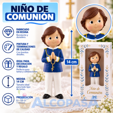 NIÑO COMUNIÓN MORENO 14cm CO0094 (Ud)