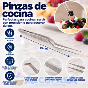 PINZA DE ACERO DECORA 14cm (Ud)