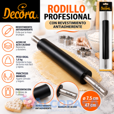 RODILLO ANTIADHERENTE Ø7,5x47cm DECORA (Ud)