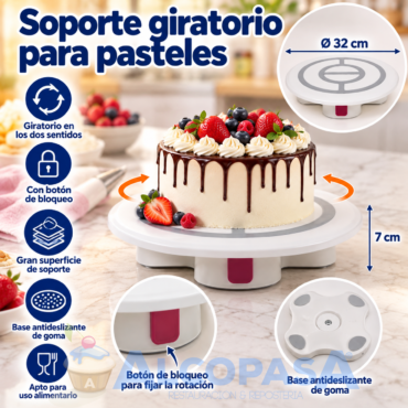 SOPORTE GIRATORIO CON BASE Y BOTÓN DE DETENCIÓN (Ud)