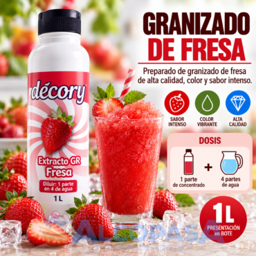 GRANIZADO DE FRESA DECORY 1+4 (BOTE 1L)