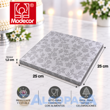 BASE CUADRADA ALUMINIO 25x25CM (Ud)