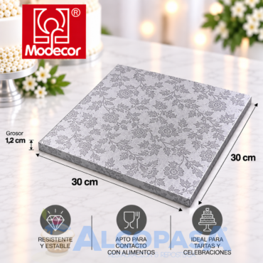 BASE CUADRADA ALUMINIO 30x30CM (ud)