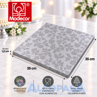 BASE CUADRADA ALUMINIO 35x35CM (Ud)